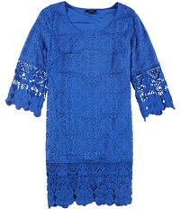 Alfani Womens Crochet-Trim A-Line Dress, TW2