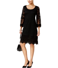Alfani Womens Crochet-Trim A-Line Dress, TW1