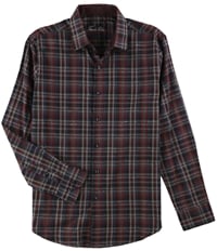 Tasso Elba Mens Plaid Button Up Shirt, TW15