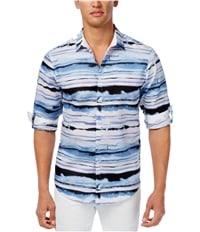I-N-C Mens Distorted Wave Button Up Shirt