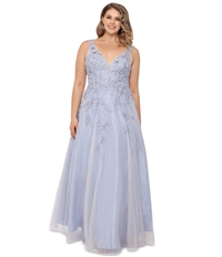 Xscape Womens Embroidered Gown Dress, TW1