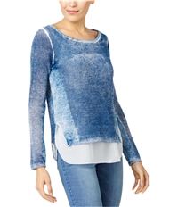 I-N-C Womens Acid Wash Pullover Sweater