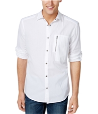 I-N-C Mens Textured Ripstop Button Up Shirt