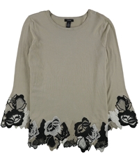 Alfani Womens Lace-Trim Pullover Sweater