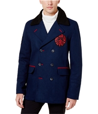 I-N-C Mens Fleece-Lined Collar Pea Coat