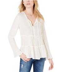 Lucky Brand Womens Tiered Peasant Blouse