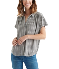 Lucky Brand Womens Striped Button Down Blouse, TW2