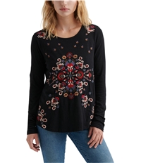 Lucky Brand Womens Embroidered Pullover Blouse, TW10