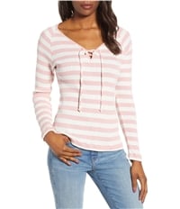 Lucky Brand Womens Lace-Up Neck Pullover Blouse