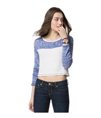 Aeropostale Womens Colorblock Cropped Pullover Sweater