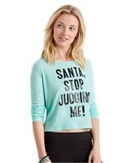 Aeropostale Womens Santa Judging Embellished T-Shirt