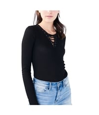 Aeropostale Womens Love This Lace Up Pullover Blouse