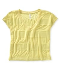 Aeropostale Womens Sheer Stripe Wide Basic T-Shirt