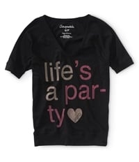 Aeropostale Womens Life's A Party Graphic T-Shirt