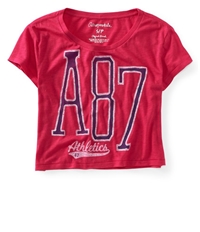 Aeropostale Womens Cropped A87 Athletics Graphic T-Shirt
