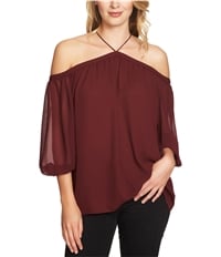 1.State Womens Sheer Knit Blouse