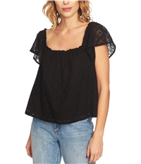 1.State Womens Eyelet Pullover Blouse