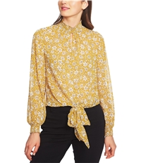 1.State Womens Printed Tie Hem Pullover Blouse