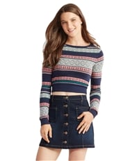 Aeropostale Womens Knit Patterned Pullover Sweater