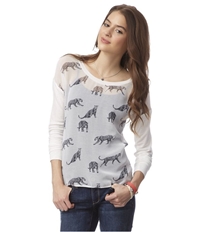 Aeropostale Womens Sheer Leopard Graphic T-Shirt