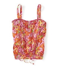 Aeropostale Womens Banded Floral Woven Tank Top