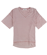 Project Social T Womens Ripped Collar V-Neck Basic T-Shirt