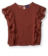 Aeropostale Womens Ruffled Crop Pullover Blouse