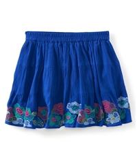 Aeropostale Womens Floral Smocked Embroidered Knit Tiered Skirt