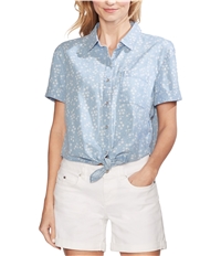 Vince Camuto Womens Tie-Front Button Down Blouse, TW3