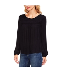 Vince Camuto Womens Smocked Yoke Pullover Blouse