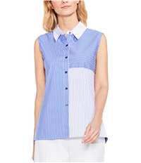 Vince Camuto Womens Colorblocked Button Up Shirt