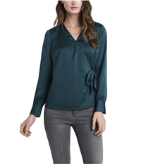 Vince Camuto Womens Solid Wrap Blouse, TW1