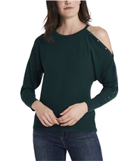 Vince Camuto Womens Studded Cold Shoulder Pullover Sweater