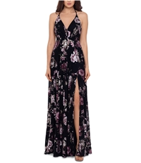 Betsy & Adam Womens Floral Gown Dress, TW1