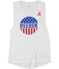 Reebok Womens Logo Stars And Stripes Muscle Tank Top