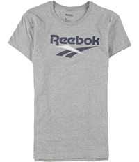 Reebok Womens 2-Tone Linear Logo Graphic T-Shirt