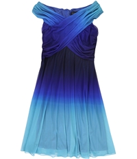 Tadashi Shoji Womens Ombre Off-Shoulder Dress