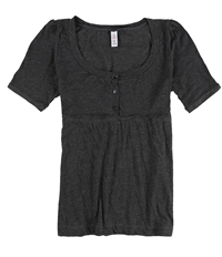 Charlotte Womens Heathered 3-Button Baby Doll Blouse