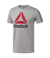 Reebok Mens Qqr Stacked Logo Graphic T-Shirt