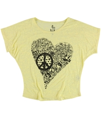 Delia*S Womens Peace Heart Graphic T-Shirt