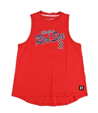 Dkny Womens Boston Red Sox Puff Logo Muscle Tank Top