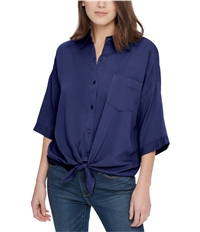Dkny Womens Tie-Front Button Up Shirt