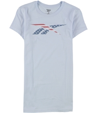Reebok Womens Stars And Stripes Logo Graphic T-Shirt