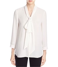 Finity Womens Tie Neck Button Up Shirt