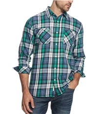 Weatherproof Mens Plaid Flannel Button Up Shirt, TW2