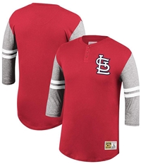Mitchell & Ness Mens St. Louis Cardinals Henley Shirt