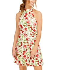 Teeze Me Womens Floral Fit & Flare Dress, TW2