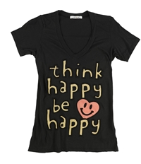 I Love H81 Womens Think Happy Be Happy Graphic T-Shirt