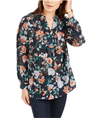 Tommy Hilfiger Womens Floral Peasant Blouse, TW2