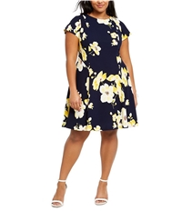Jessica Howard Womens Floral Fit & Flare Dress, TW2